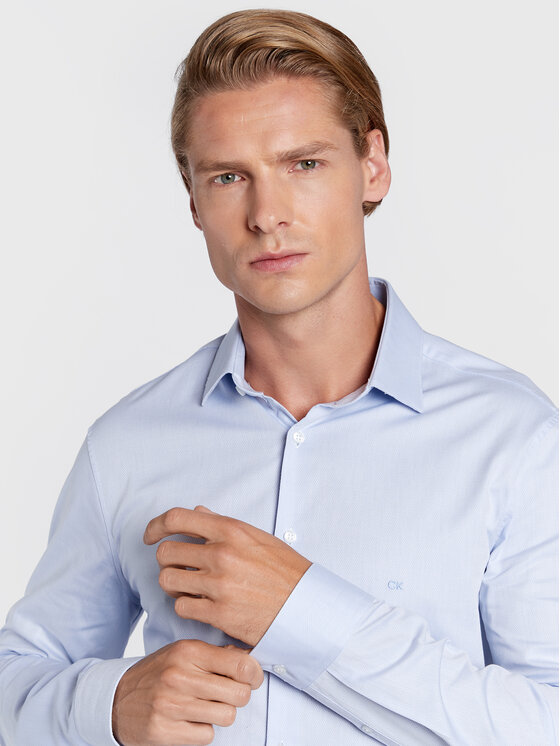 Camicia Structure K10K110570 Blu Slim Fit