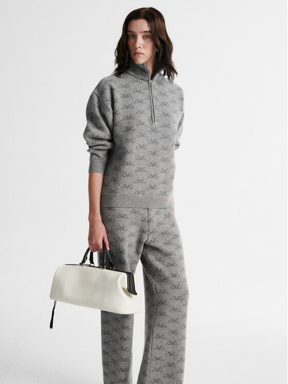 MARI PRETI MARI PRETI Pantaloni di tessuto MONOGRAM M COZY Grigio Regular Fit