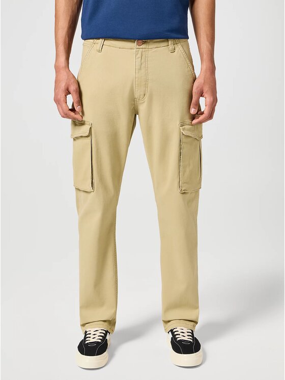 Wrangler Wrangler Spodnie materiałowe CASEY JONES CARGO Beżowy Regular Fit