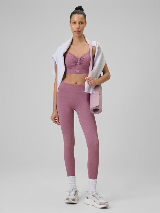 4F 4F Legginsy YOGA Różowy ciemny Slim Fit