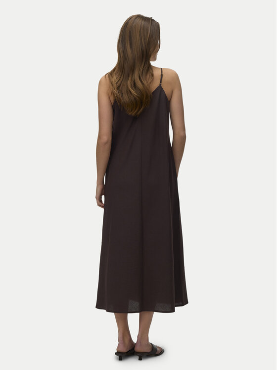 Vero Moda Vero Moda Letné šaty Selma 10345674 Tmavo hnedá Regular Fit