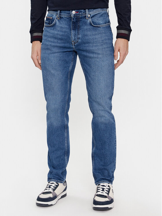 Tommy Hilfiger Jeans hlače Denton MW0MW32079 Modra Straight Fit