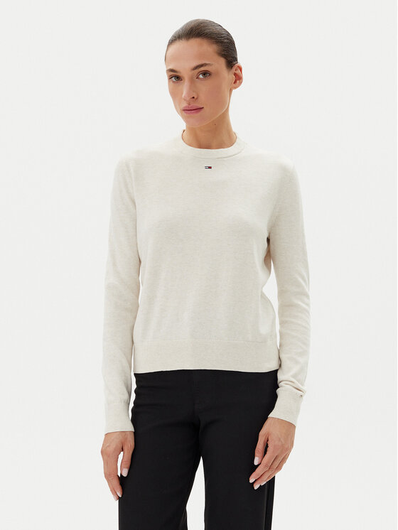Tommy Jeans Tommy Jeans Svetr Essential DW0DW20159 Béžová Regular Fit