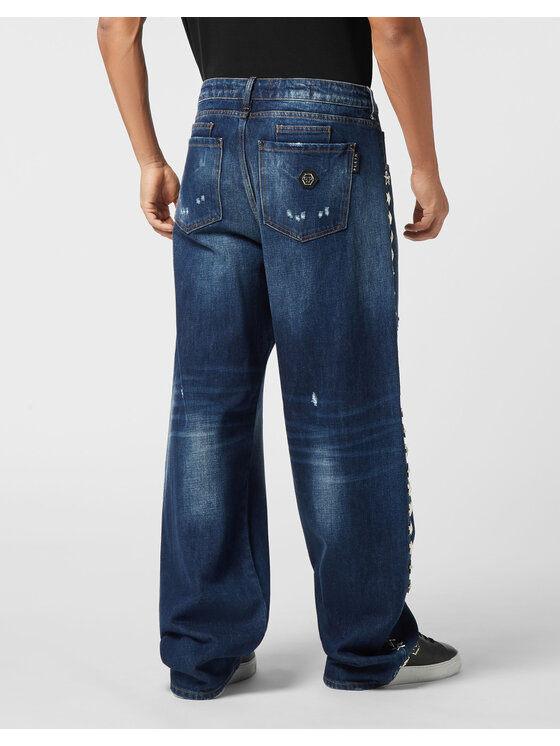 PHILIPP PLEIN PHILIPP PLEIN Jeansy 25875 Niebieski jasny Loose Fit