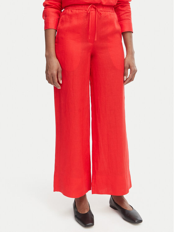 Tommy Hilfiger Tommy Hilfiger Hlače iz tkanine WW0WW48970 Oranžna Wide Leg