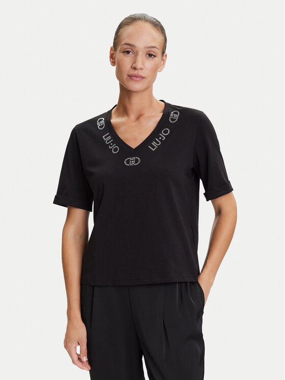 Liu Jo Sport Liu Jo Sport T-särk TF5143 JS003 Must Regular Fit
