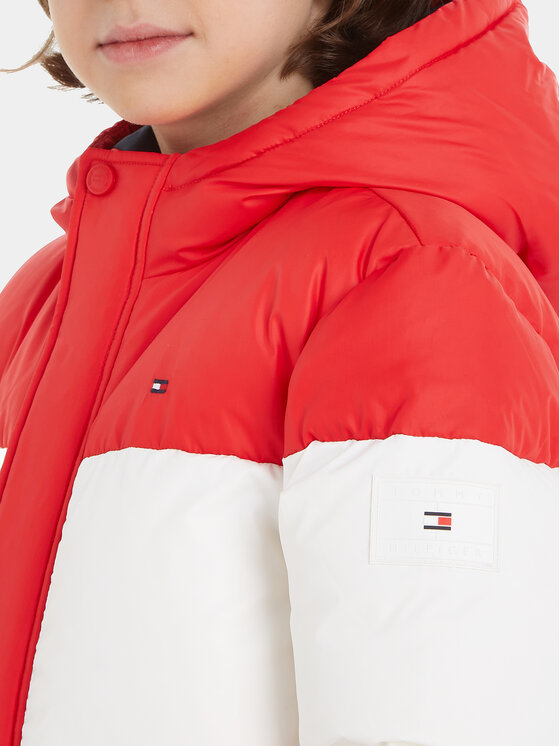 Tommy Hilfiger Tommy Hilfiger Pehelykabát Essential Colorblock KB0KB08559 S Piros Regular Fit