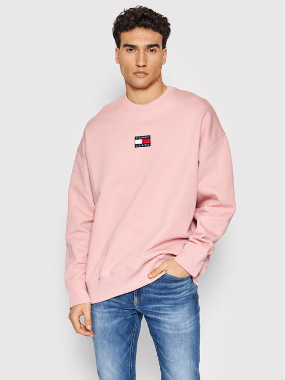 Tommy Jeans Džemperis Tjm Badge DM0DM10911 Rožinė Relaxed Fit • Modivo.lt