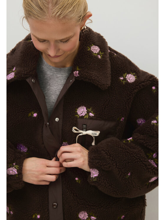 BIZUU BIZUU Bunda pro přechodné období MEDDY FLEECE ZIPPERED JACKET Hnědá Standard Fit