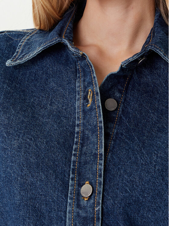United Colors Of Benetton United Colors Of Benetton Geacă de blugi 296XDN07R Bleumarin Relaxed Fit