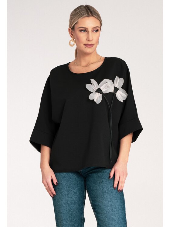 FIGL FIGL Blusa M1118 Nero Regular Fit
