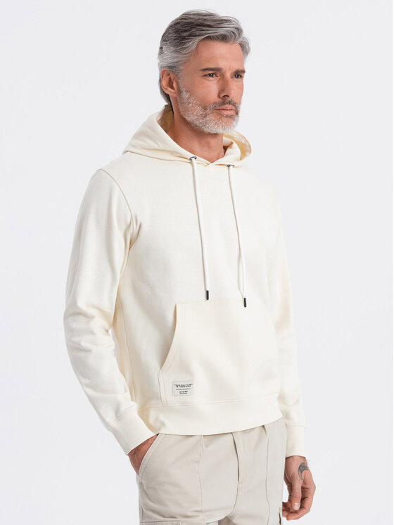 Ombre Ombre Mikina OM-SSBN-0177 Écru Classic Fit
