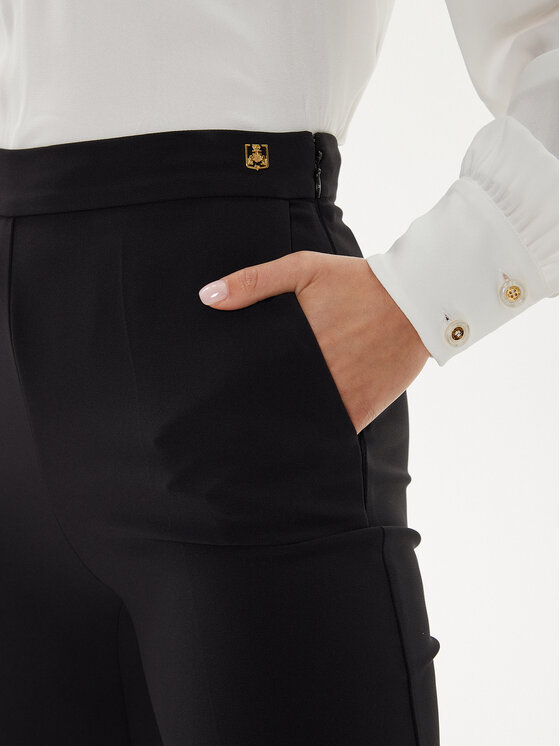 Elisabetta Franchi Elisabetta Franchi Medžiaginės kelnės PA-030-46E2-V250 Juoda Regular Fit