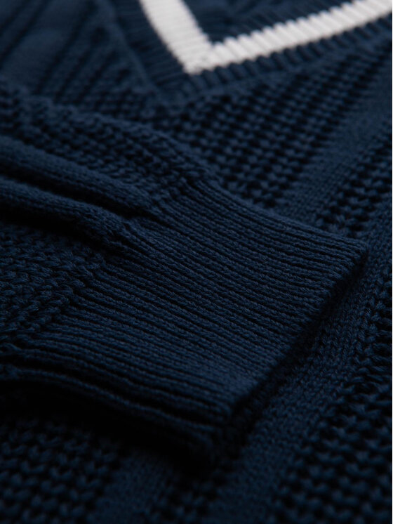 Ombre Ombre Sweter OM-SWSW-0151 Granatowy Regular Fit