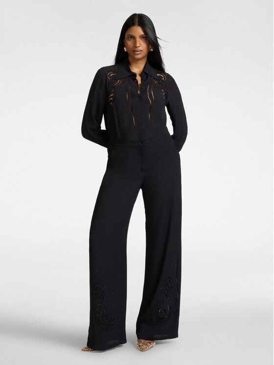 Elena Mirò Elena Mirò Spodnie materiałowe P183P000416N033 Czarny Regular Fit
