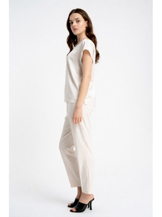 CLICK CLICK Μπλουζάκι 10-6851 Ανοιχτό μπεζ Straight Fit