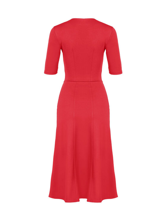 Lenitif Lenitif Sukienka K478 Czerwony Regular Fit