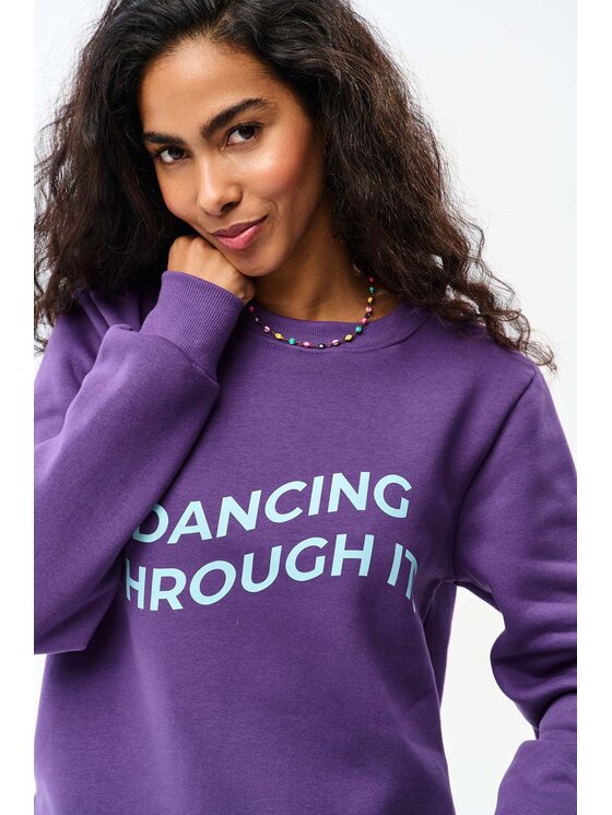 NAOKO NAOKO Bluza Dancing Through It Fioletowy Reglan Fit
