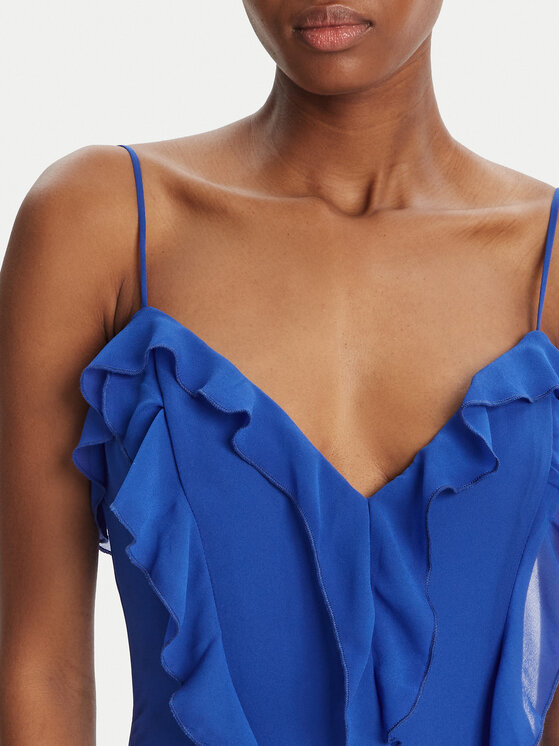 Bardot Bardot Sukienka wieczorowa Veris Ruffle 60007DB Niebieski Regular Fit