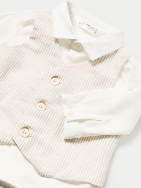 Mayoral Mayoral Set Hemd und Stoffshorts 01220 Beige Regular Fit