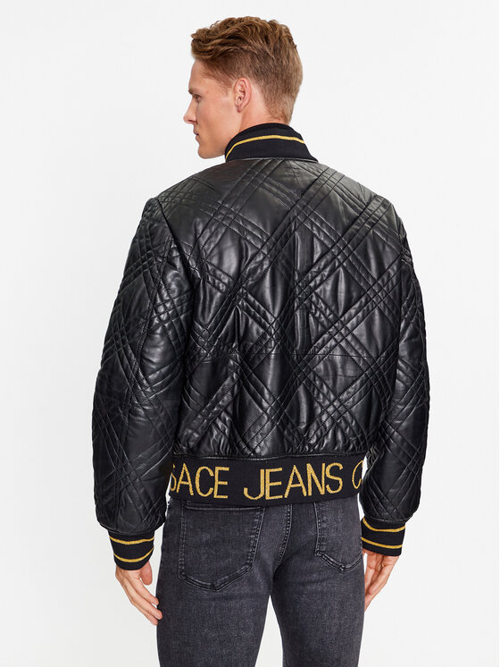 Versace Jeans Couture Versace Jeans Couture Usnjena jakna 75GAVP06 Črna Regular Fit