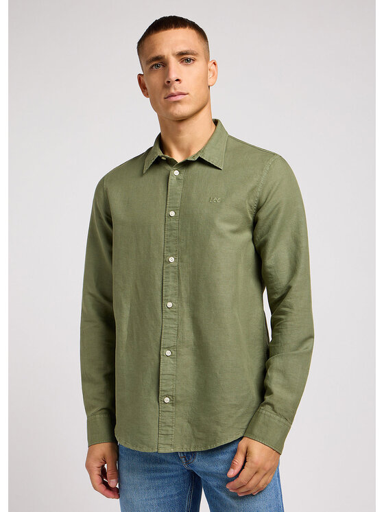 Lee Lee Camicia PATCH SHIRT IN OLIVE GROVE Verde Regular Fit