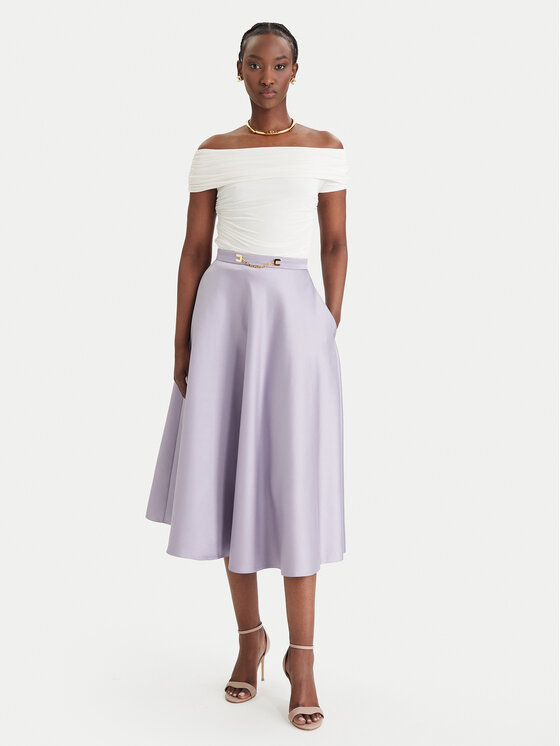 Elisabetta Franchi Elisabetta Franchi Midiseelik GO-156-61E2-V320 Lilla Regular Fit