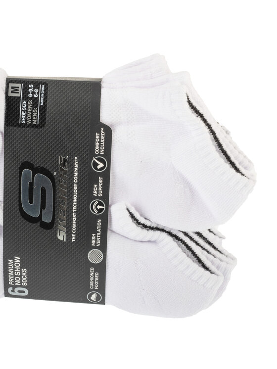 Skechers Skechers Skarpety krótkie 6pk Core Lowcut Md Socks Biały