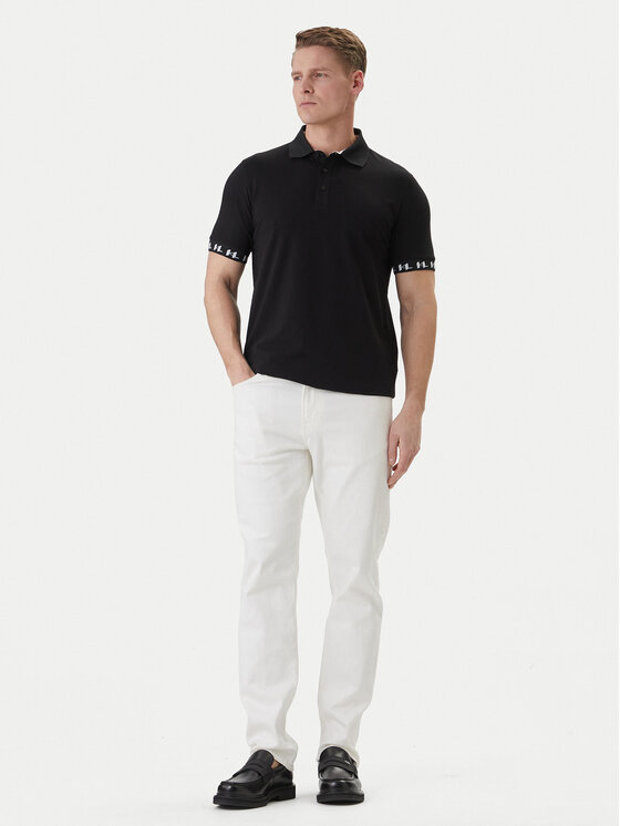 KARL LAGERFELD KARL LAGERFELD Тениска с яка и копчета 745020 562221 Черен Regular Fit