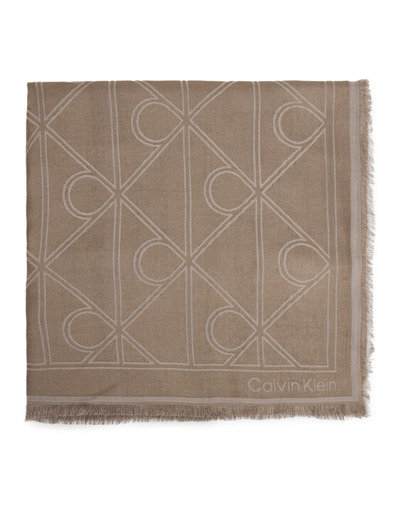 Calvin Klein Calvin Klein Foulard Emblem Aop Contrast Lw Square Sc LV04F8077G Beige