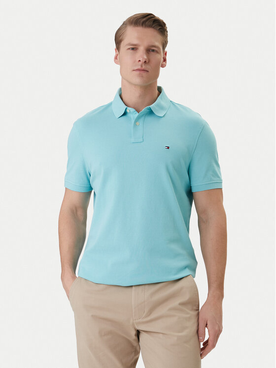 Tommy Hilfiger Tricou polo 1985 MW0MW17770 Turcoaz Regular Fit