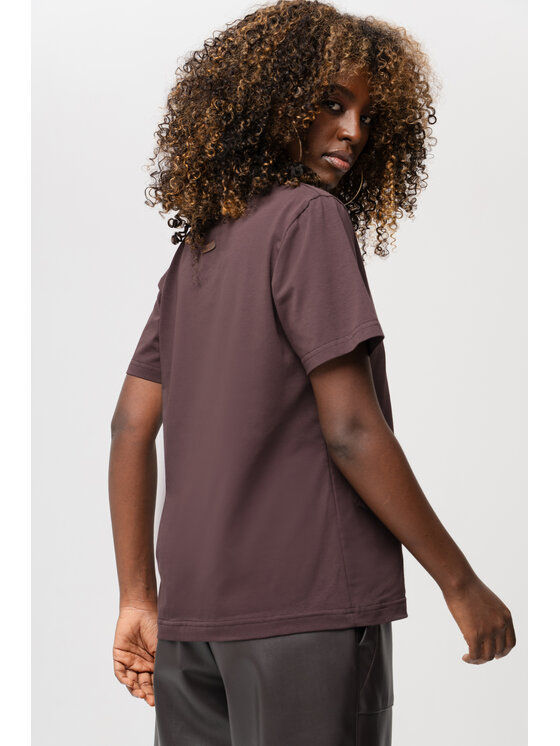 blue shadow blue shadow T-Shirt Mango Brązowy Regular Fit