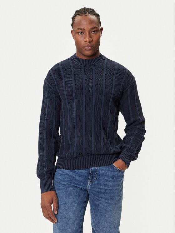 BOSS Sweter Kaktus 50543690 Granatowy Relaxed Fit