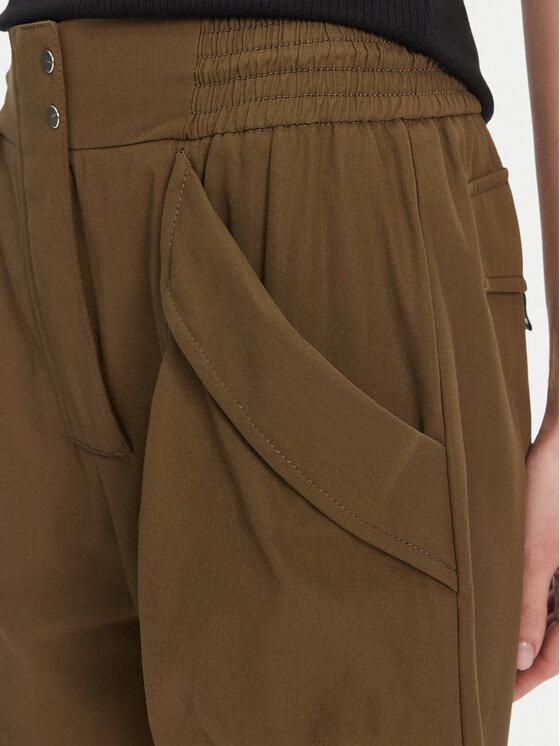 PINKO PINKO Bavlnené nohavice 104704 A2ER Kaki Regular Fit