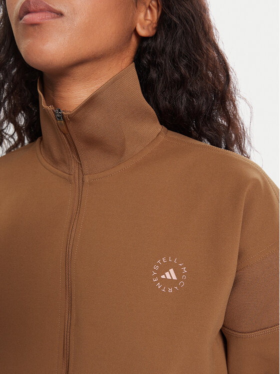 adidas by Stella McCartney adidas by Stella McCartney Majica dugih rukava Knitted Track Top JX6782 Smeđa Regular Fit