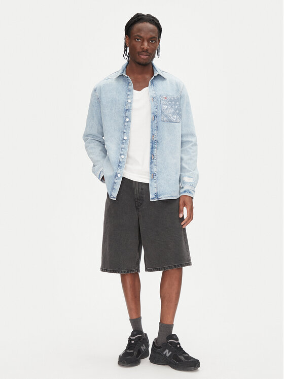 Tommy Jeans Tommy Jeans džínsová košeľa DM0DM21362 Modrá Regular Fit