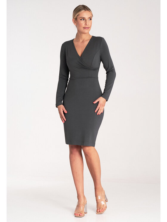 FIGL FIGL Sukienka codzienna M1078 Szary Regular Fit