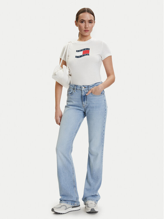 Tommy Jeans Tommy Jeans Póló DW0DW22781 Ekru Regular Fit