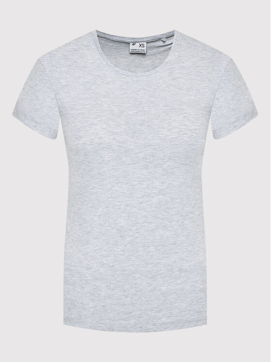 4F 4F T-Shirt H4L22-TSD350 Szary Regular Fit