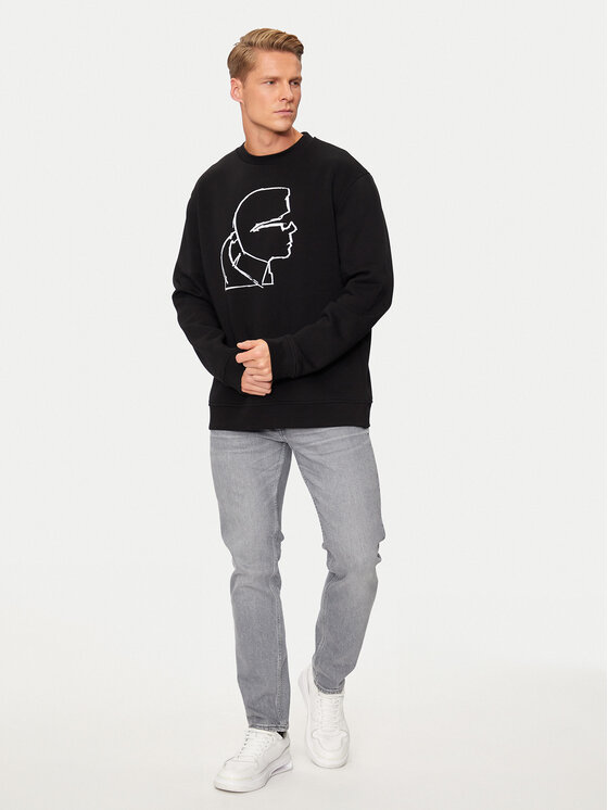 KARL LAGERFELD KARL LAGERFELD Majica dugih rukava 705445 544908 Crna Regular Fit