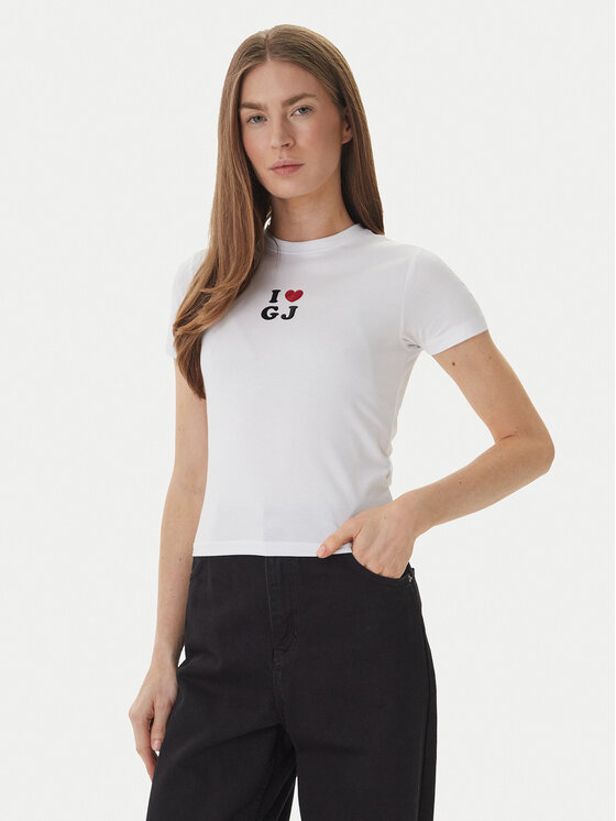 Guess Jeans Tricou W6GIB1 J1314 Alb Slim Fit
