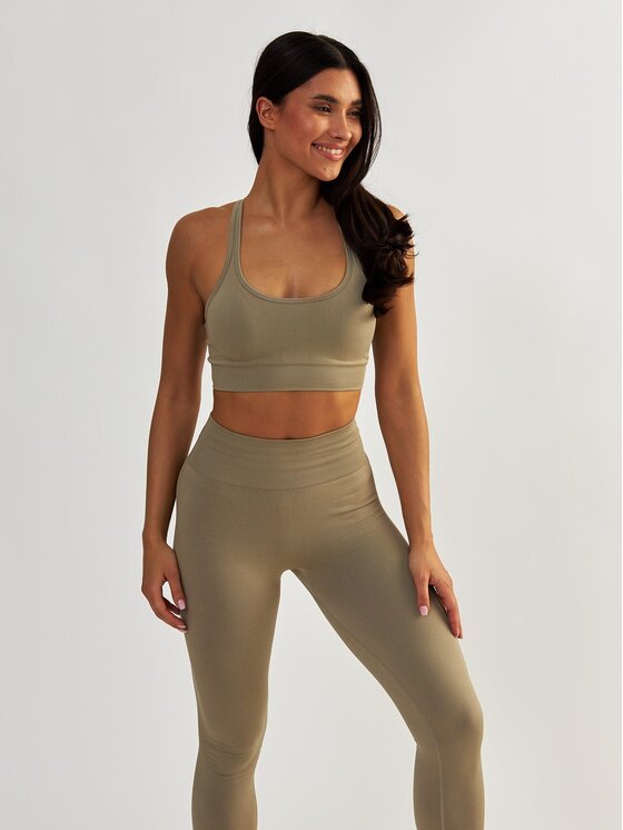 Biustonosz sportowy, rozmiar XS, Beżowy, Gym Queen