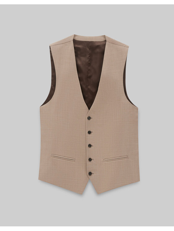 Borgio Borgio Kamizelka orciano Beżowy Slim Fit