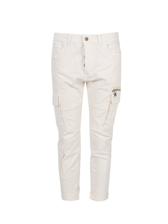 Xagon Xagon Pantaloni di tessuto P24032CR4034 Écru Slim Fit