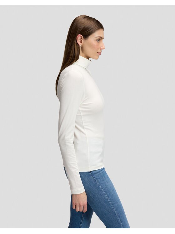 Lee Lee Sweter LS TURTLE NECK Biały Slim Fit