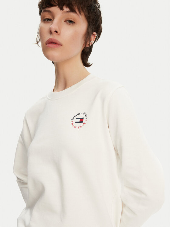 Tommy Jeans Tommy Jeans Bluza Essential DW0DW20639 Biały Regular Fit