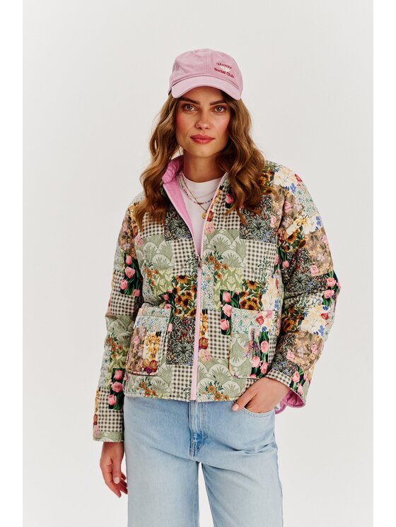 NAOKO NAOKO Prechodná bunda Pink Meadow Ružová Regular Fit