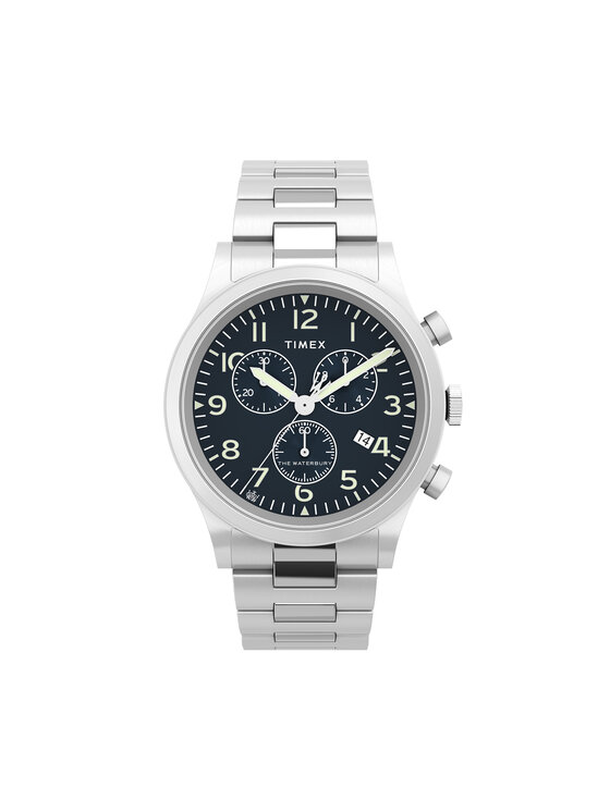 Timex Pulkstenis Waterbury Traditional Chronograph TW2W48200 Sudraba