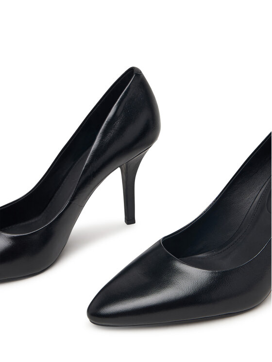 Tommy Hilfiger Tommy Hilfiger Pantofi cu toc subțire High Heel Court Leather Shoe FW0FW09527 Negru