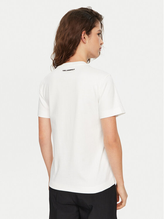 KARL LAGERFELD KARL LAGERFELD T-krekls A1W17021 Balts Regular Fit
